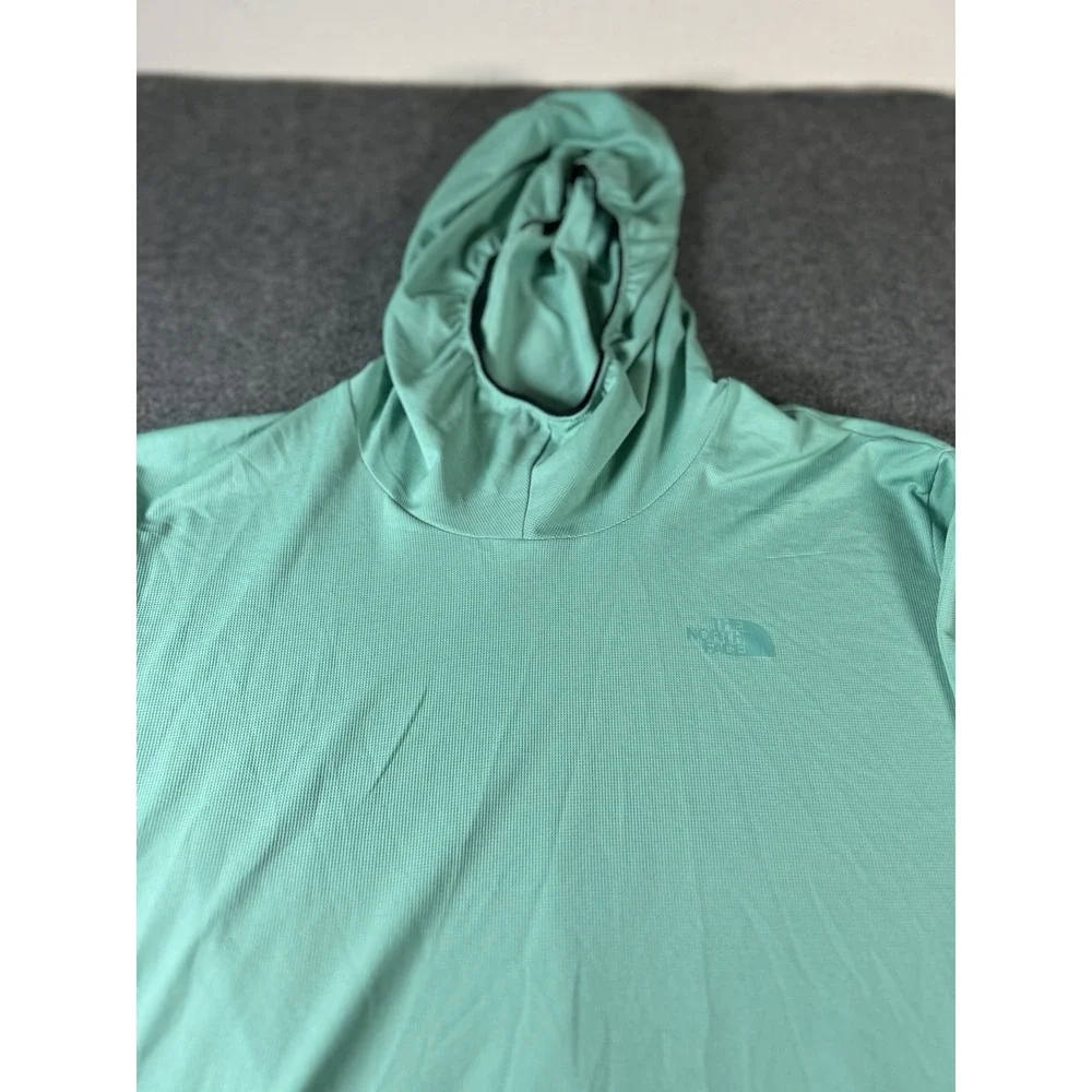The North Face Men's Logo Hoodie T-Shirt XL Green Lightweight EUC